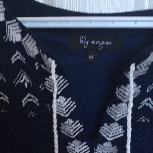 Lily Morgan navy light weight dress size 2x - Picture 3 of 10